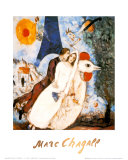 Les Fiancees de la Tour Eiffel Affiches par Marc Chagall