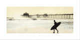 Surfer at Huntington Beach Affiches par Thea Schrack
