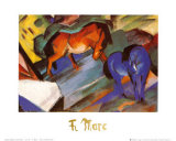 Red and Blue Horses Pôsters por Franz Marc