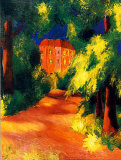 Maison rouge Affiches par Auguste Macke