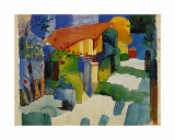 Haus im Garten, 1914 Art by Auguste Macke