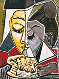 Tête d'une femme lisant Affiches par Pablo Picasso