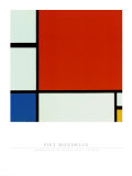 Compositie met rood, blauw en geel Poster van Piet Mondrian Compositie met rood, blauw en geel Poster van Piet Mondrian