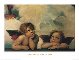 Santi Sixtinische Madonna Detail Posters par Raphael 