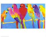 Parrots in Blue Posters by Walasse Ting Parrots in Blue Posters by Walasse Ting