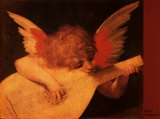 Engel mit Laute Kunstdruck von Rosso Fiorentino (Battista di Jacopo) 
