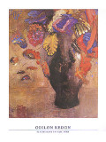 Fleurs dans Un Vase Noir Prints by Odilon Redon