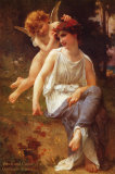 Venus and Cupid Poster by Guillaume Seignac