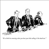 "It's a little less amusing when you hear your kids calling it 'the death …" - New Yorker Cartoon Stretched Canvas Print by William Hamilton