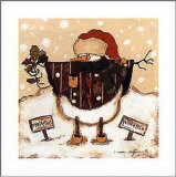 Mistletoe Snowman Posters by Carol Robinson