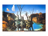 Schwäne spiegeln Elefanten wider Kunstdruck von Salvador Dalí