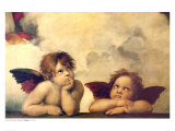 Détail de la Vierge de la chapelle Sixtine, vers 1514 reproduction procédé giclée par Raphael 