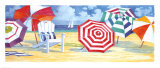 La plage aux parasols Posters par Paul Brent