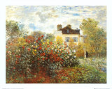 Il giardino e la casa di Monet a Vétheuil Stampe di Claude Monet Il giardino e la casa di Monet a Vétheuil Stampe di Claude Monet