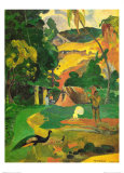 Matamoe (Paisaje con pavos) Lámina por Paul Gauguin