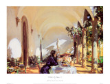 Desayuno en la Loggia Láminas por John Singer Sargent