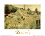 Path Bordered by Tall Grass Posters by Pierre-Auguste Renoir