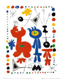 Personnage Et Oiseaux Poster von Joan Miró