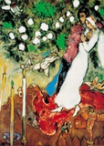 Die drei Kerzen Poster von Marc Chagall