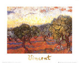 Le champ d'oliviers Affiches par Vincent van Gogh