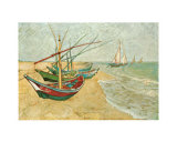 Fishing Boats on the Beach at Saints-Maries, c.1888 Prints by Vincent van Gogh