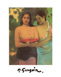Deux Tahitiennes Posters par Paul Gauguin