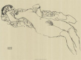 Reclining Nude, c.1917 Kunstdrucke von Gustav Klimt