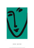 Visage sur fond vert Sérigraphie par Henri Matisse