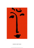 Visage Sure Fond Rouge Silketrykk av Henri Matisse Visage Sure Fond Rouge Silketrykk av Henri Matisse