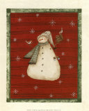 Snowman with Birds Posters by Valerie Wenk