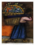 Flower Vendor with Basket Prints by Diego Rivera