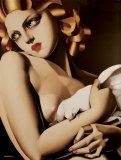 Woman with Dove Posters by Tamara de Lempicka
