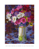 Cosmos in an Italian Vase Poster di Lou Jene