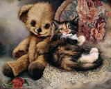 Samantha with Teddy Posters by Judith Ballerino