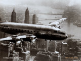 New York – Flugzeug über Manhattan, 1946 Kunstdrucke