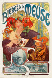 Cervezas de Meuse (Bieres De La Meuse) Lámina por Alphonse Mucha