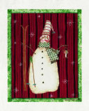 Snowman with Skis Posters by Valerie Wenk