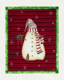 Snowman with Rabbits Posters by Valerie Wenk