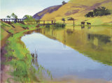 Reservoir with Two Cows Spesialversjon av Marcia Burtt Reservoir with Two Cows Spesialversjon av Marcia Burtt