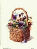 Rustic Pansy Basket Print by Mary Kay Krell