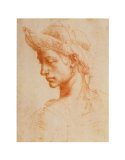 Drawing of a Woman Prints by Michelangelo Buonarroti 