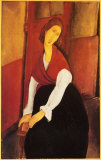 Jeanne Hebuterne in Red Shawl Poster by Amedeo Modigliani