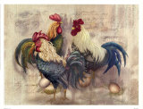 Rooster Trio Posters by Alma Lee