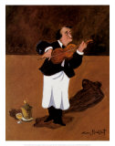 Violoniste avec champagne Affiches par Guy Buffet