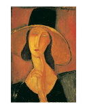 Portrait of a Woman (Jeanne Hebuterne) in Large Hat, c.1918 Prints by Amedeo Modigliani