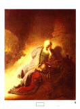 Jeremiah Déplorant la Destruction de Jérusalem, 1630 Affiche par Rembrandt van Rijn 