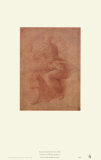 Vierge à l'enfant assise, vue du côté gauche (sanguine) Affiches par Michelangelo Buonarroti 