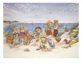Bear Feats in the Sand Prints by Susan Anderson