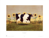 Cow With Sunflowers Prints by Thomas LaDuke