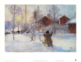 The Yard and the Washhouse Poster by Carl Larsson
